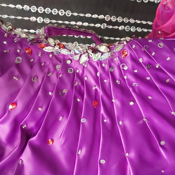 Xcite Ruffle Strapless Prom Dress 30161 Violet - Picture 5 of 5